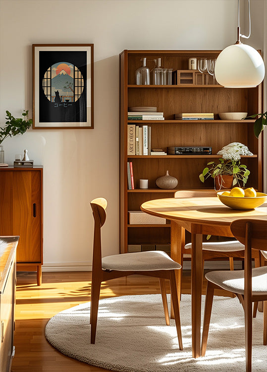 Coffee Cat In Mt. Fuji Poster