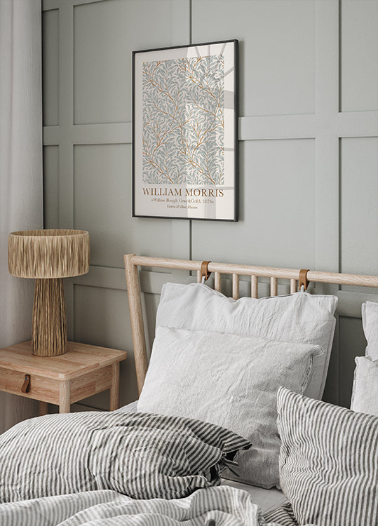 William Morris Willow Bough Gray & Gold Poster