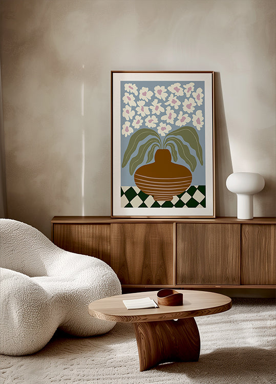 Retro Clay and Flower Poster