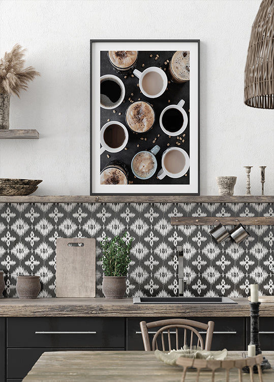 Variety of Coffee Cups Poster