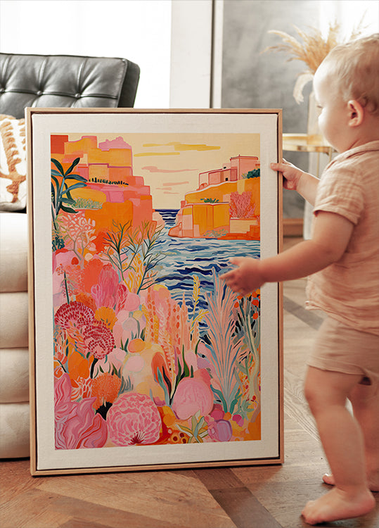 Colorful Canyon Garden and Sea Poster