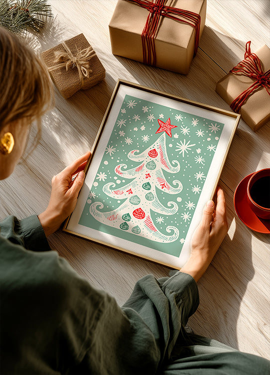 Whimsical Holiday Tree Poster