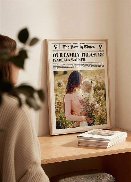 Baby Photo Newspaper Personal Poster