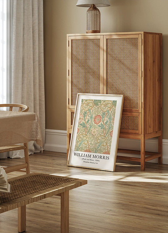 William Morris Pink and Rose Poster