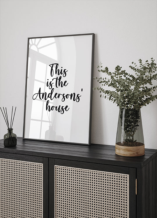 Custom Family Name House Poster