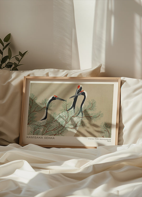 Cranes by Kamisaka Sekka Poster