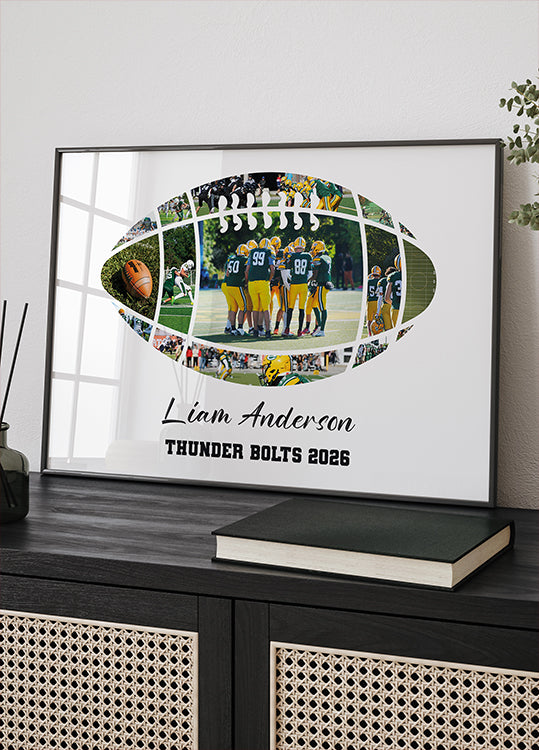 Football Ball Photo Collage Personal Poster