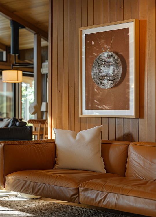 Orange Disco Ball Poster