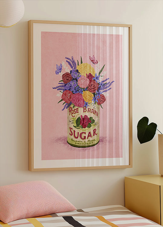 Flowers In a vintage Can  Poster