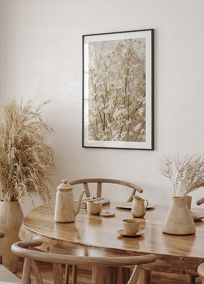 Gentle Bloom: Dried White Baby’s Breath Poster