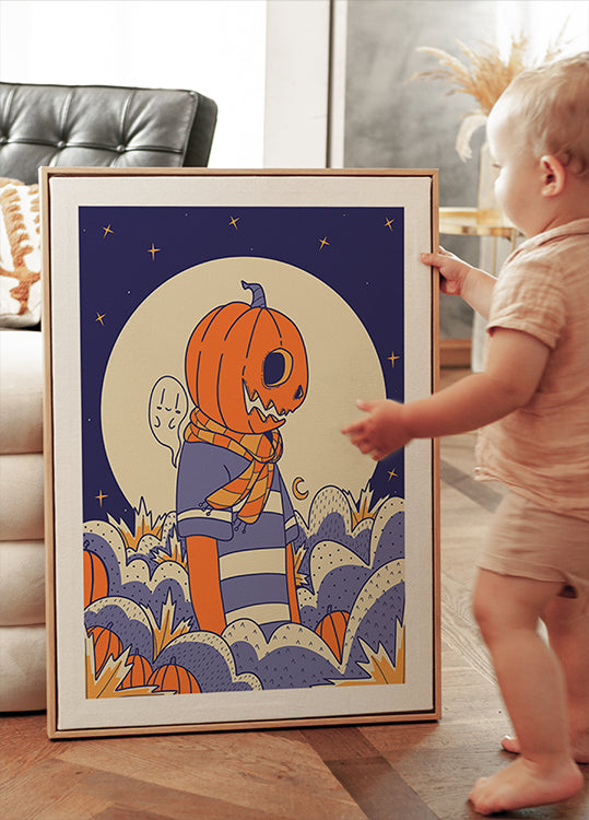 Pumpkin and ghost Poster