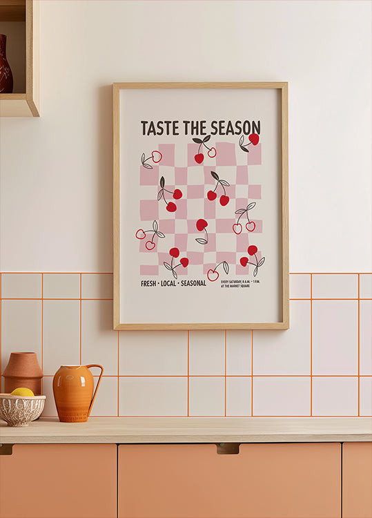 Farmers Market Cherries Poster