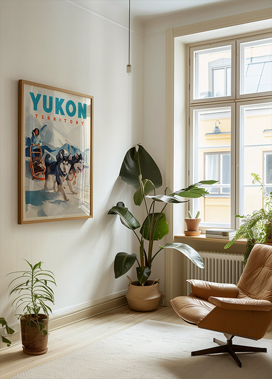 Yukon Territory Dog Sled Travel Poster