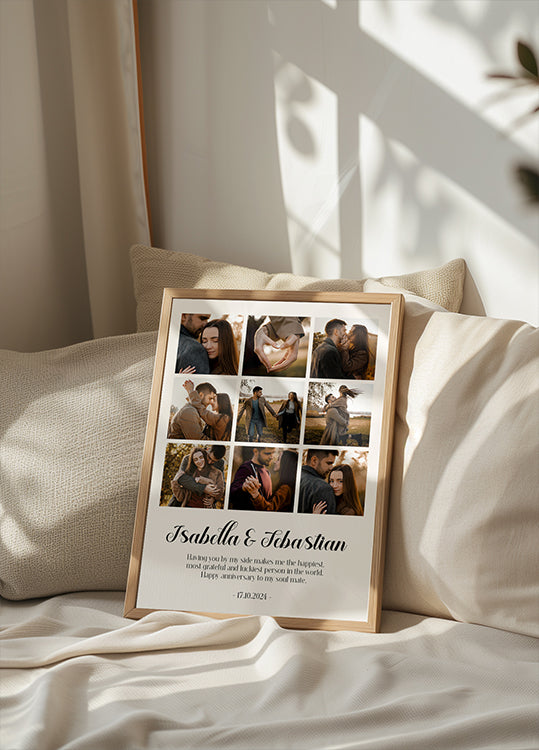 Couple Anniversary Personalized Photo Collage Poster