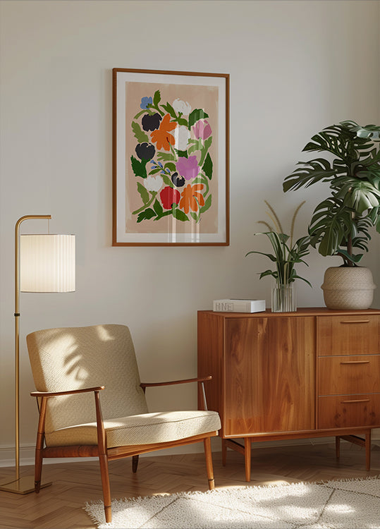 Vibrant Floral  Abstract Flowers Poster