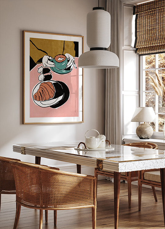 Croissant et café au lait Poster