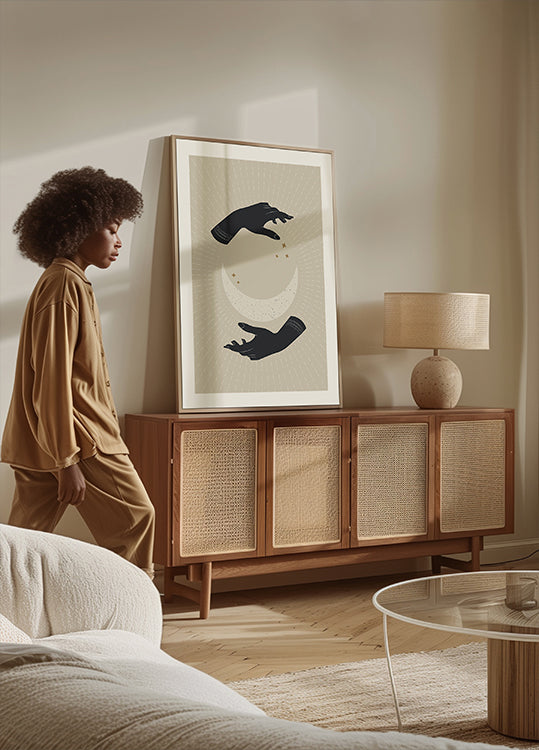 Magic of the Moon, Celestial Hands and Crescent Poster