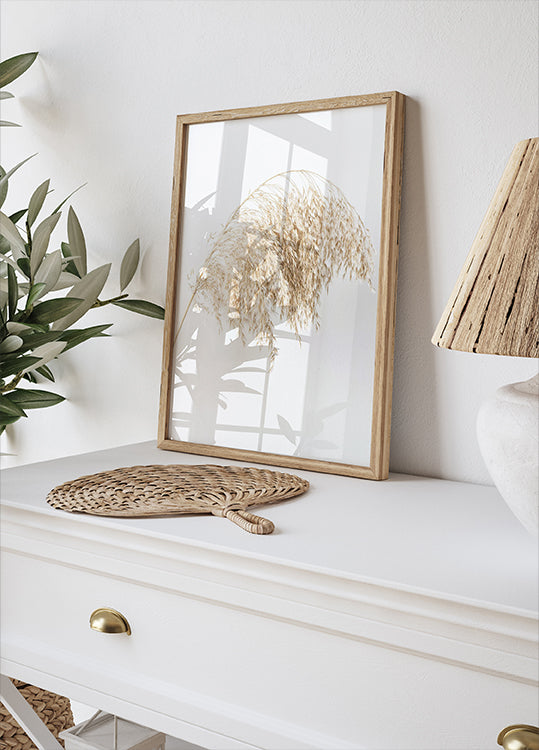 Boho Minimalist Dried Grass Poster