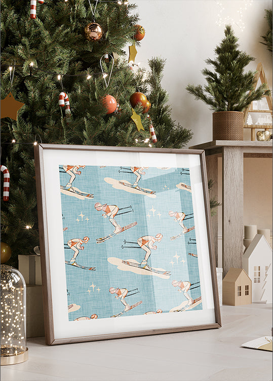 Winter Sports   Retro Vintage Ski Blue.png Poster