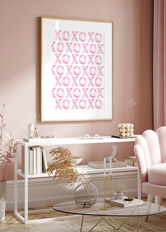 XOXO Pink Pattern Poster