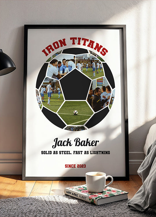 Football Ball Photo Collage Personal 2 Poster