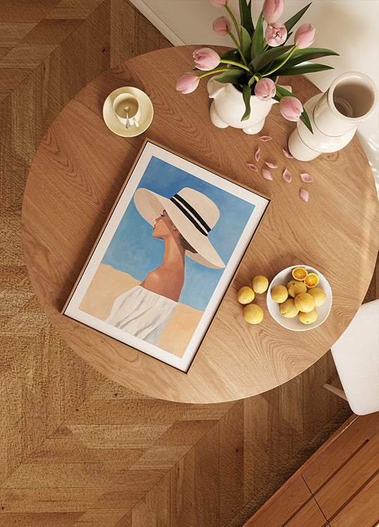 Woman in Wide-Brimmed Hat Poster