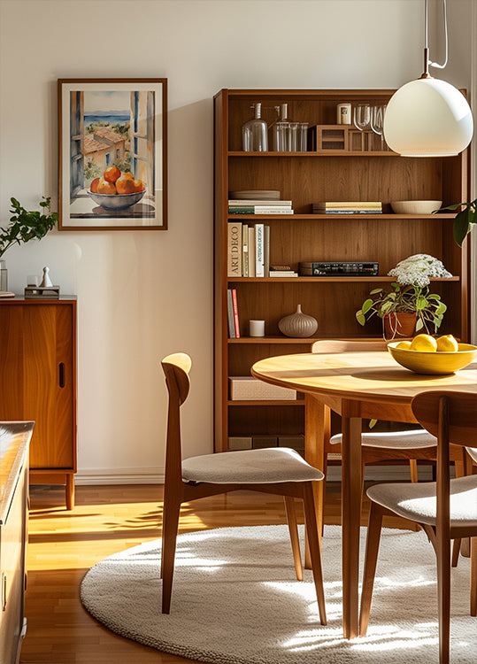 Orangenschale im Fenster Poster