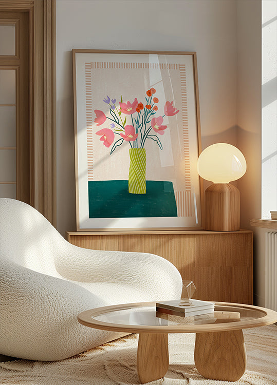 Colorful Blossoms in Stripes