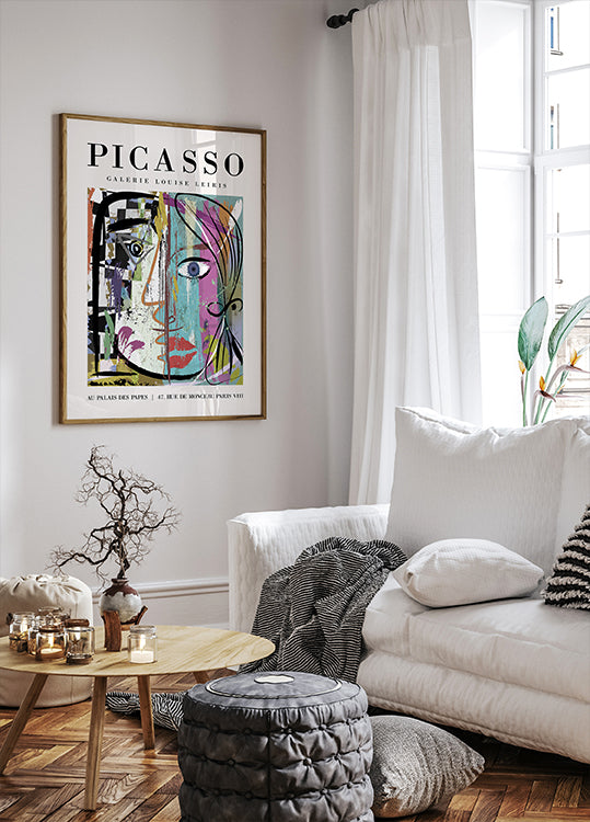 Visage, Abstract Cubist Face Poster