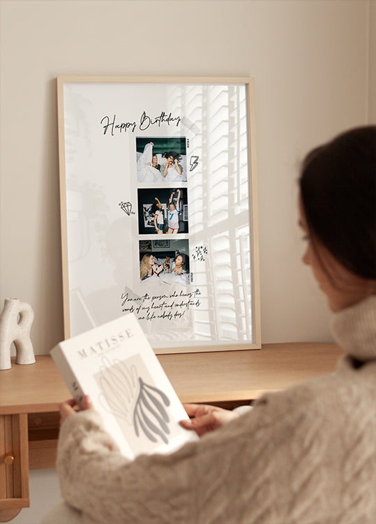 Happy Birthday Personalized Instax Collage Poster