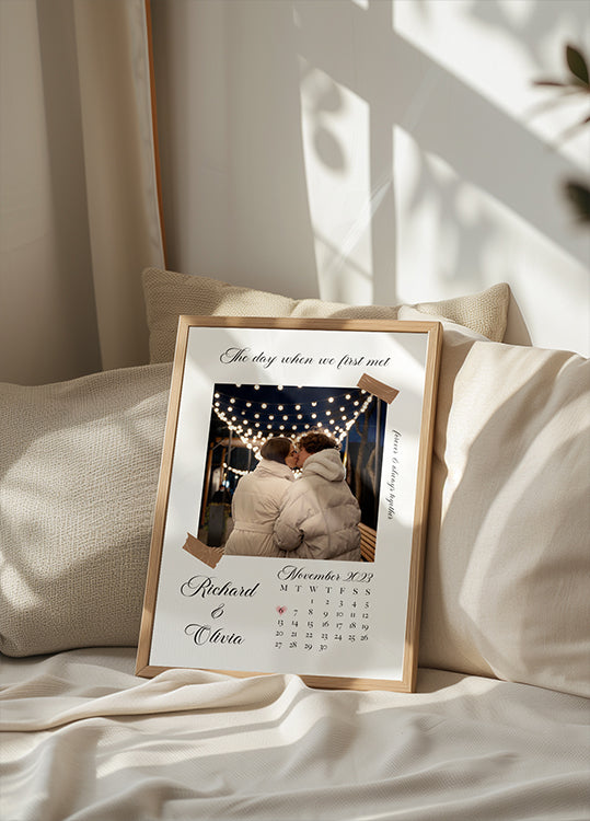 The Day We First Met Personalized Calendar Poster