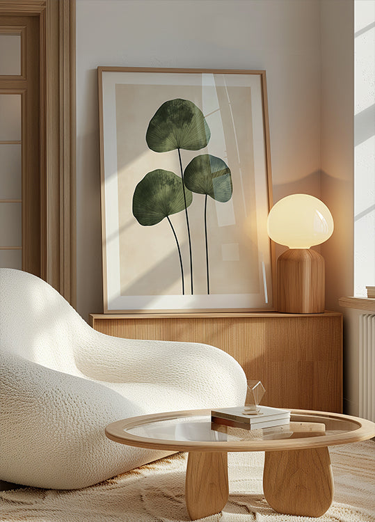 Green Leaves with Delicate Veins Poster