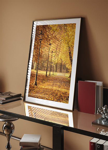 Golden Autumn Park Poster