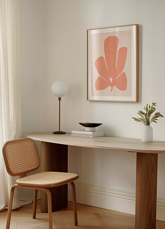 Coral Tulip Flower Poster