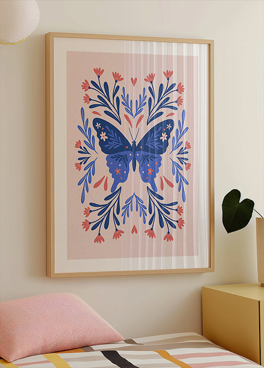 Folk Art Butterfly Poster