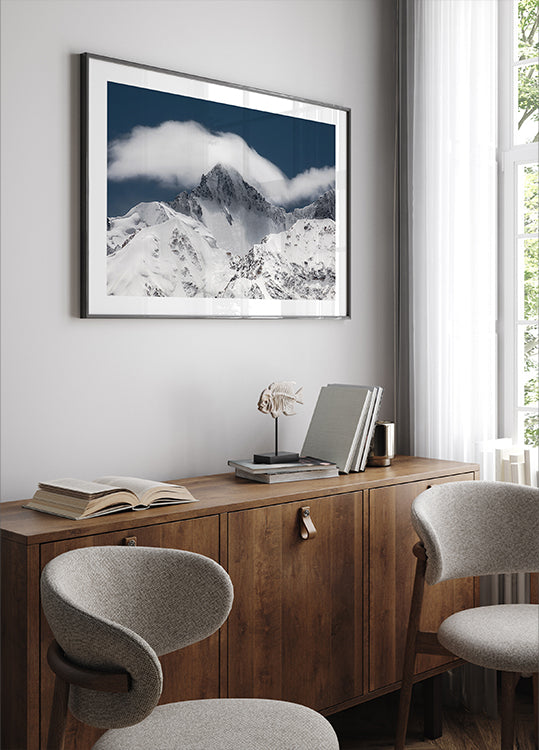 Snow laden peaks Poster