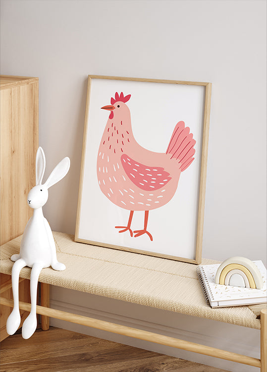 Pink Hen Poster