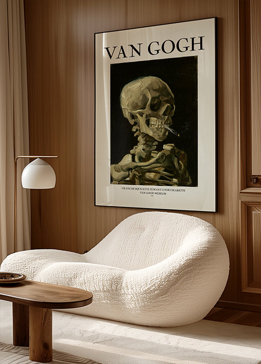 Head of a skeleton with a burning cigarette Poster