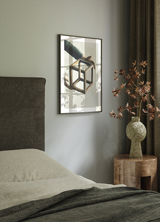 Impossible Cube, surreal geometry Poster