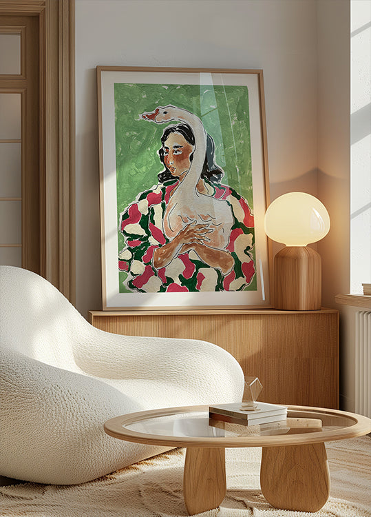 Girl With Duck Poster