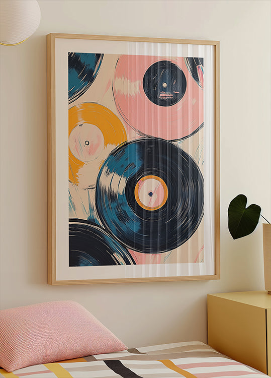 Retro Vinyl Records Poster