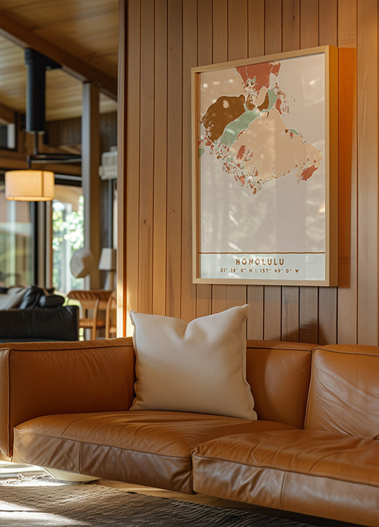 Black Maps Earth Tones 33 Poster