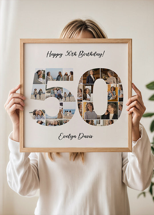50th Birthday Photo Collage Personal Poster