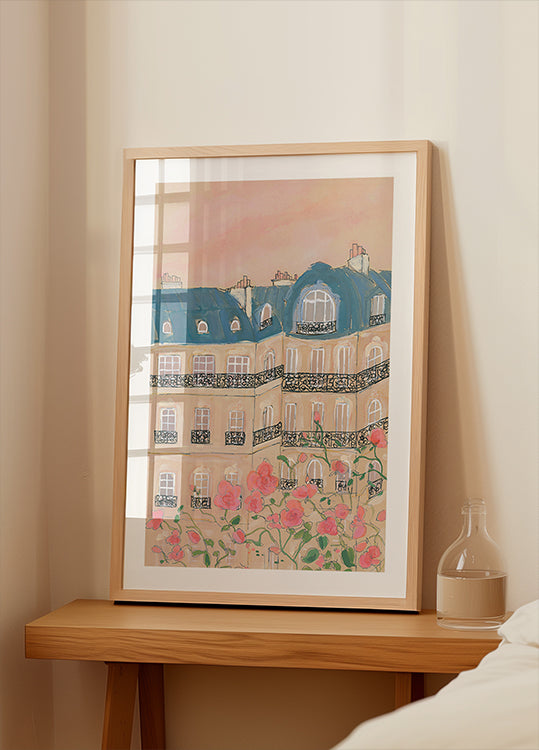 Sunset Over Paris Buildings
