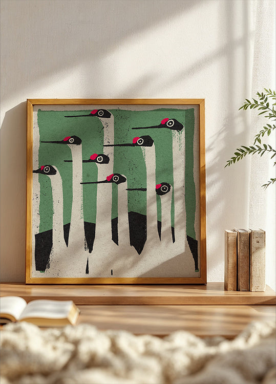 Minimalist Cranes Poster