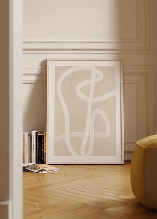 White Brush Stroke Poster Poster