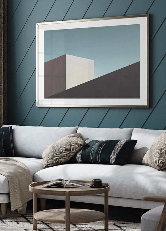 Modern Architecture, Minimal Concrete Geometry Poster