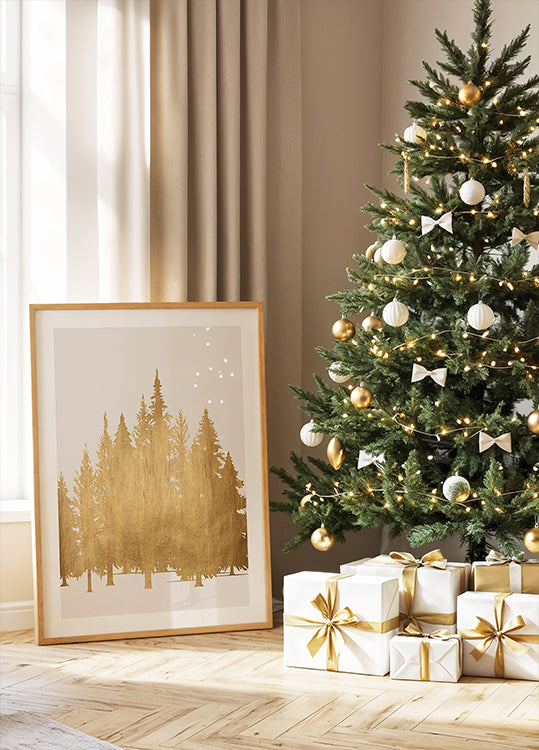 Tannenwald (gold) Poster