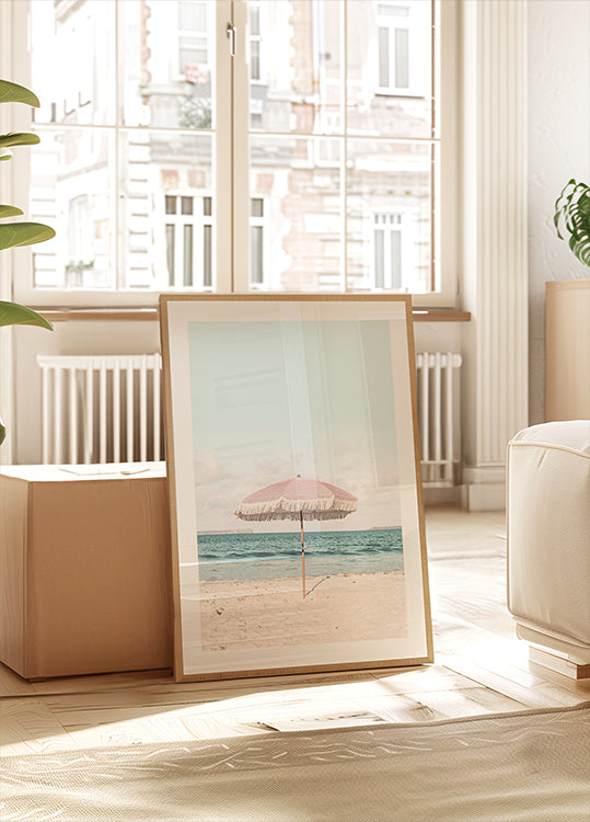 Pink Umbrella Poster