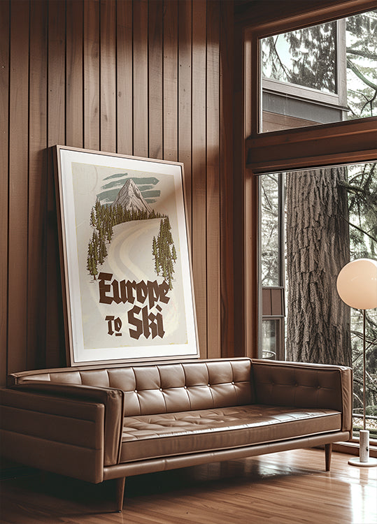 Europe To Ski Vintage Travel Postcard Poster